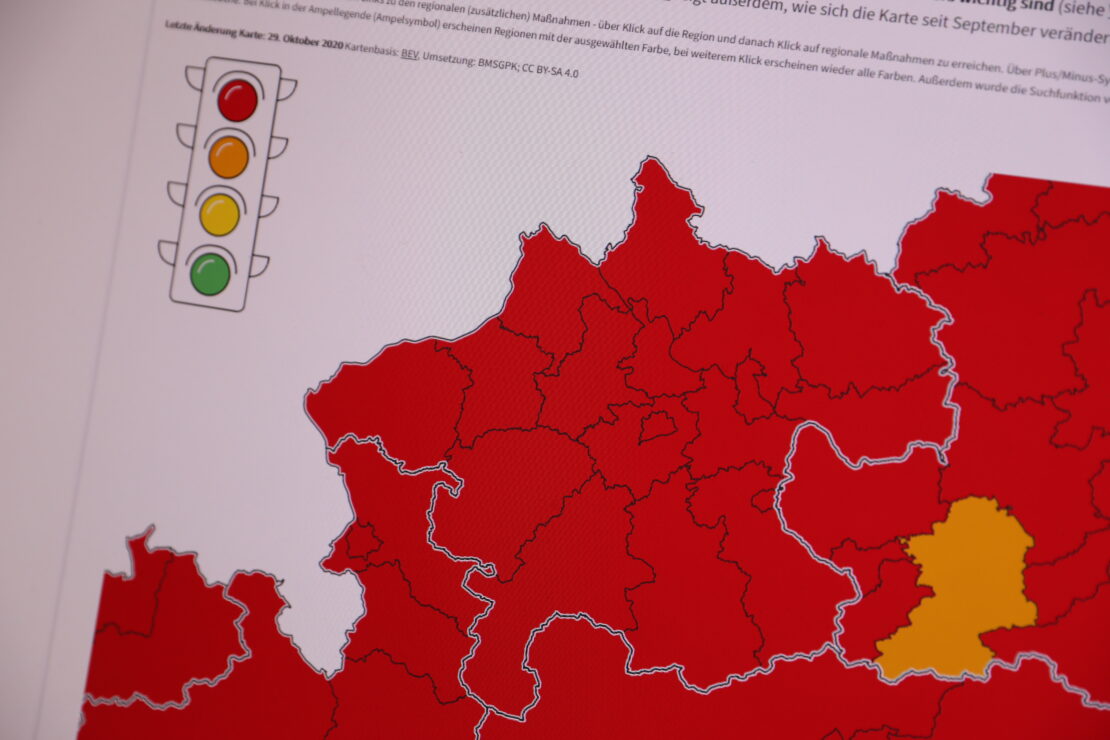Corona-Ampel in Oberösterreich im gesamten Bundesland auf Rot
